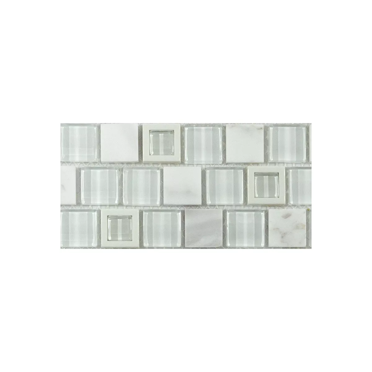 Échantillon Verre Plastique Natural Mosaïques Pierre Lunaquell Blanc