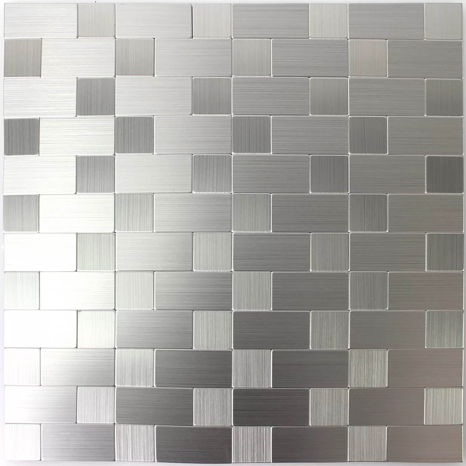 Muster von Selbstklebende Metall Mosaik Fliesen Silber Mix