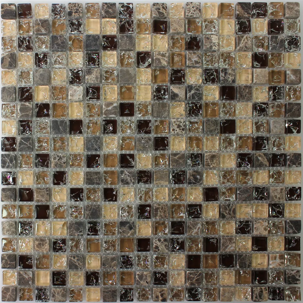 Campione Mosaico Vetro Piastrella Pietra Naturale Rotto Dark