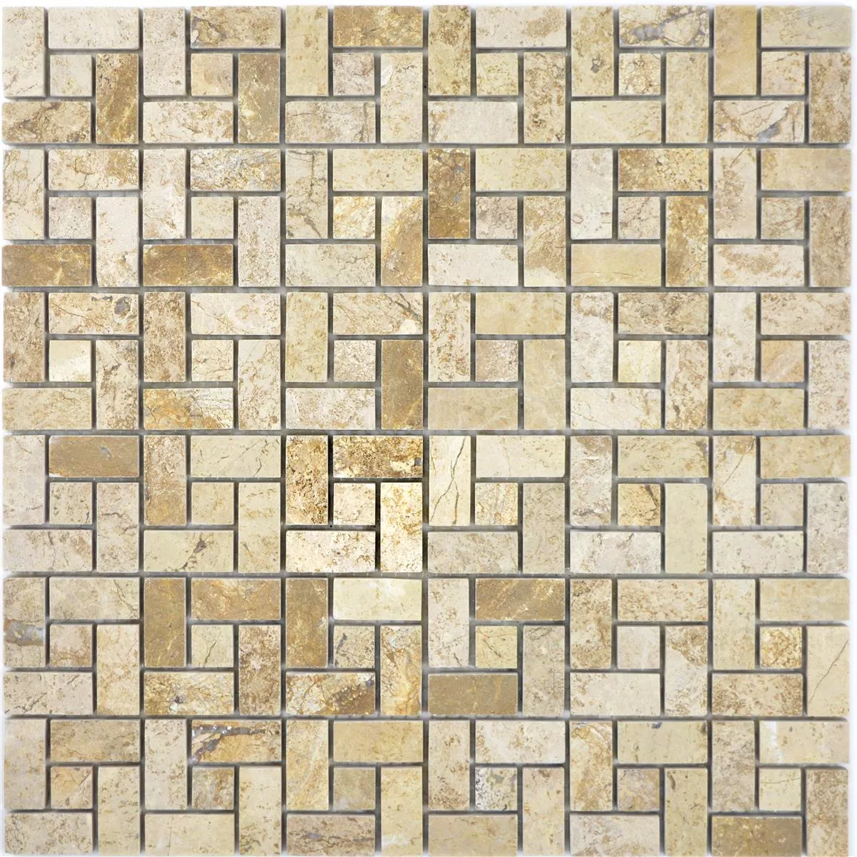 Muster von Naturstein Marmor Mosaik Fliesen Umay Braun Beige