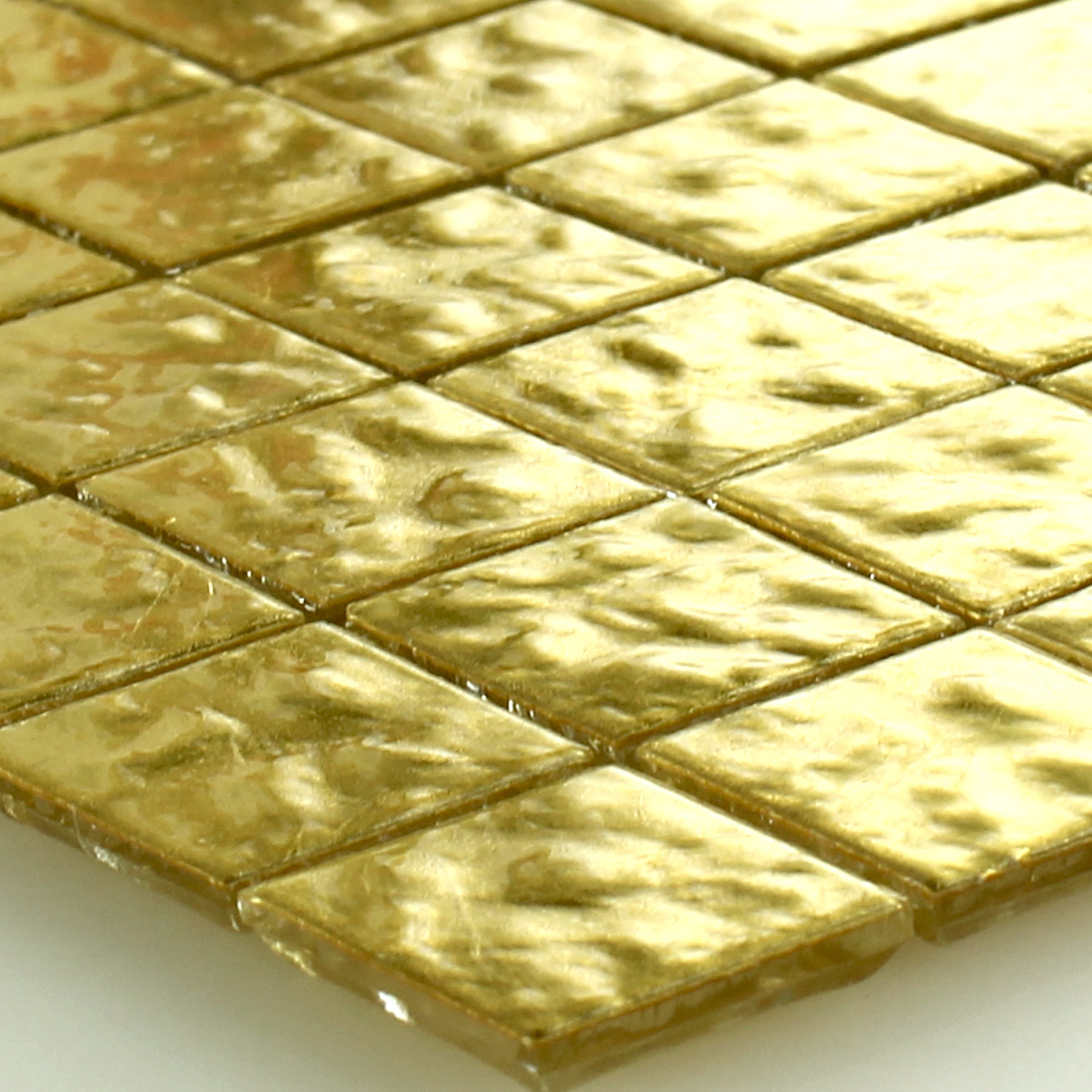 Mosaikfliesen Trend-Vi Glas Blatt Gold 24 Karat 1x1cm