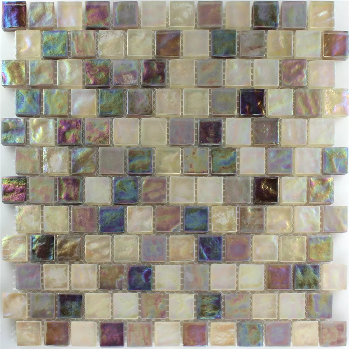 Mosaikfliesen Glas Perlmutt Effekt Creme