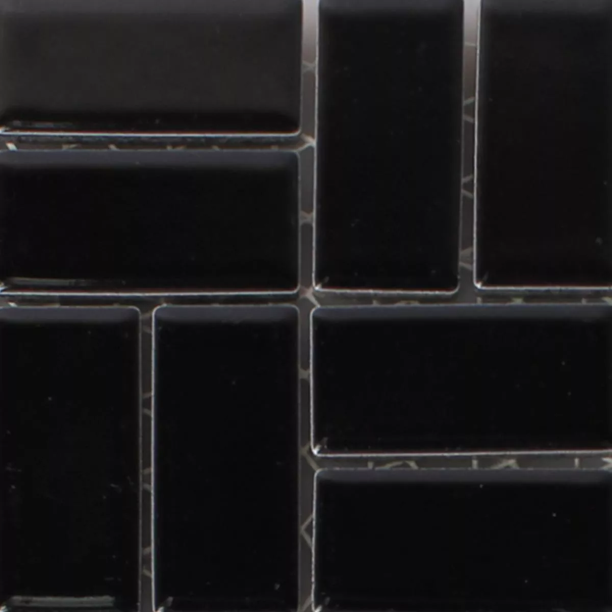 Muster von Mosaikfliesen Keramik Cristianos Schwarz Glänzend