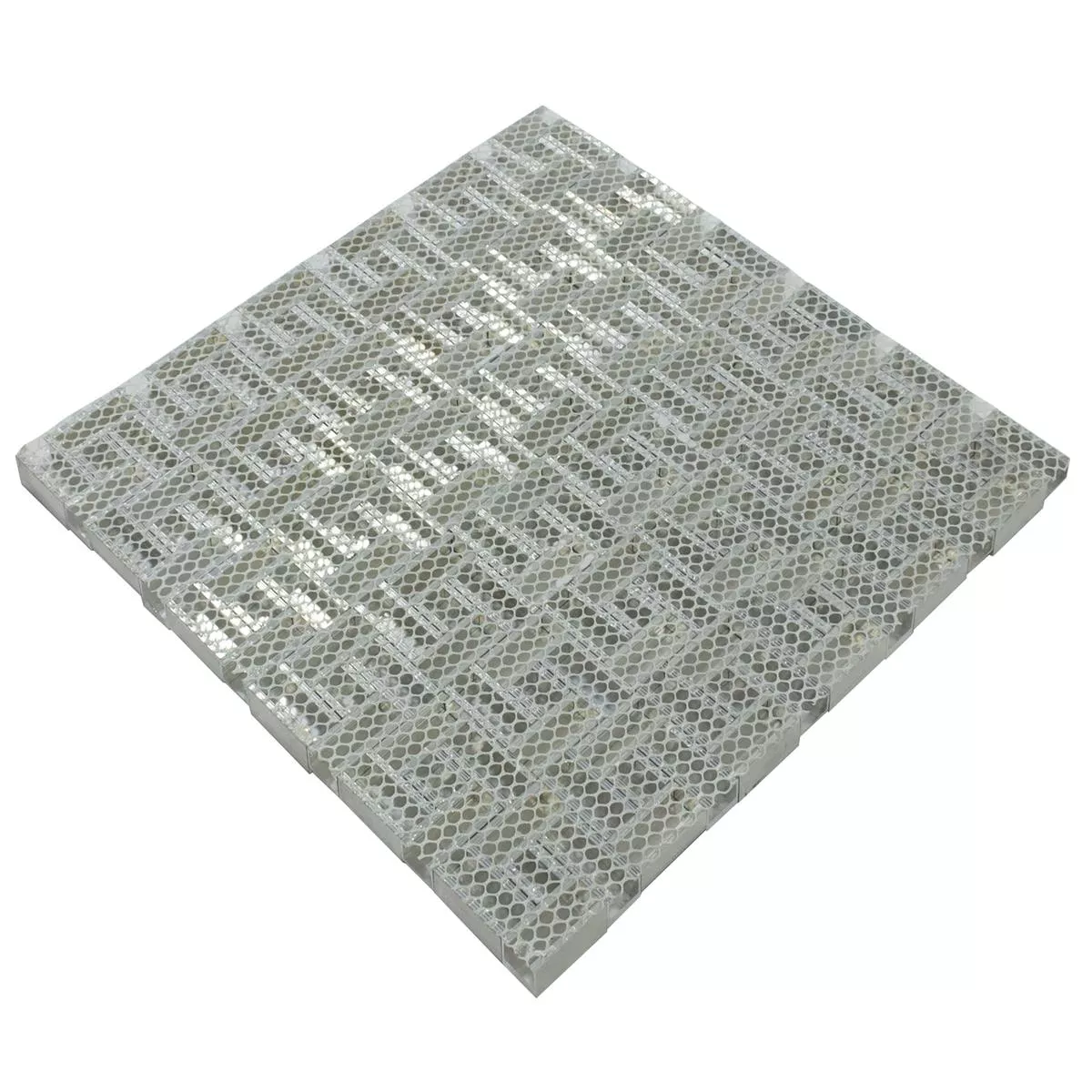 Échantillon Aluminium Métal Mosaïque Carrelage Quantum Argent