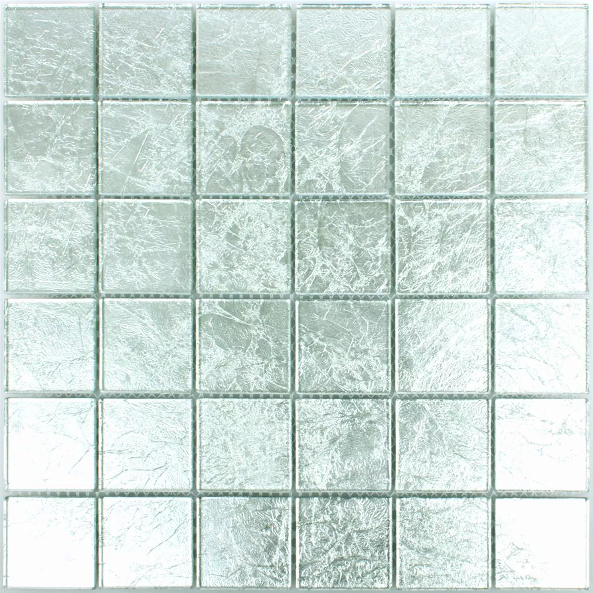 Muster von Mosaikfliesen Glas Lucca Silber 