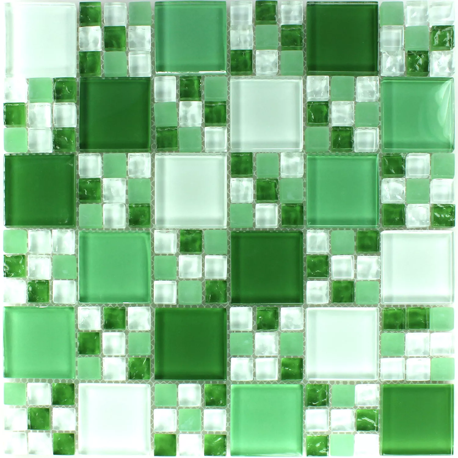 Mosaikfliesen Glas Crystal Grün Mix