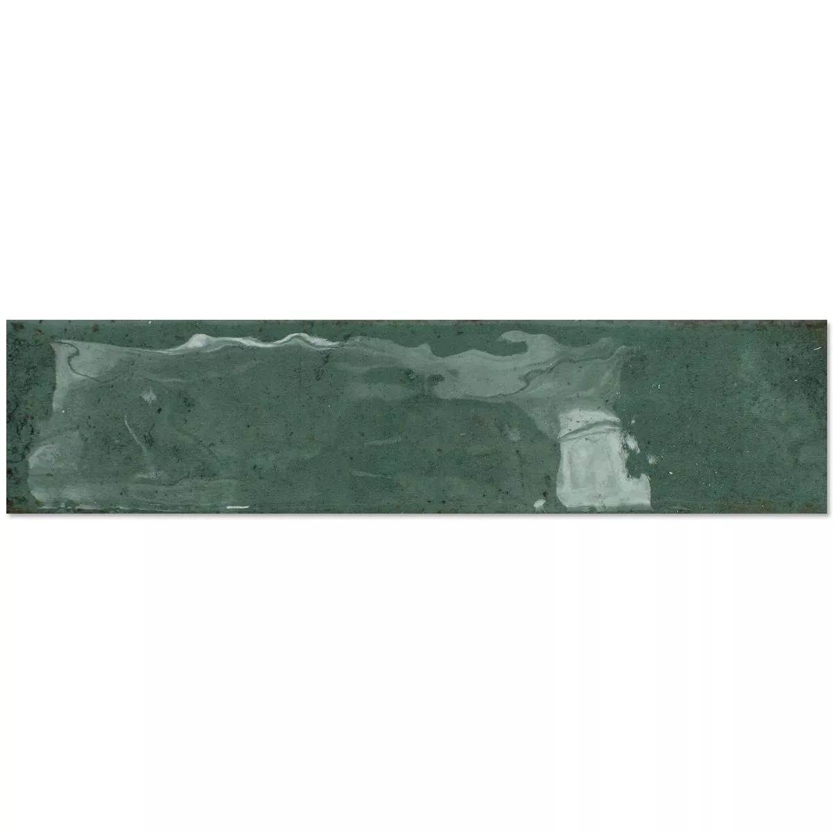Wandfliesen Kiowa Glänzend Gewellt Grün 6x25cm