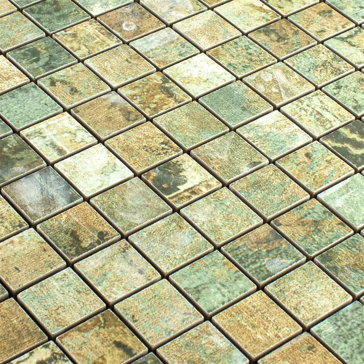 Échantillon Céramique Mosaïque Carrelage Moonlight Brun Vert