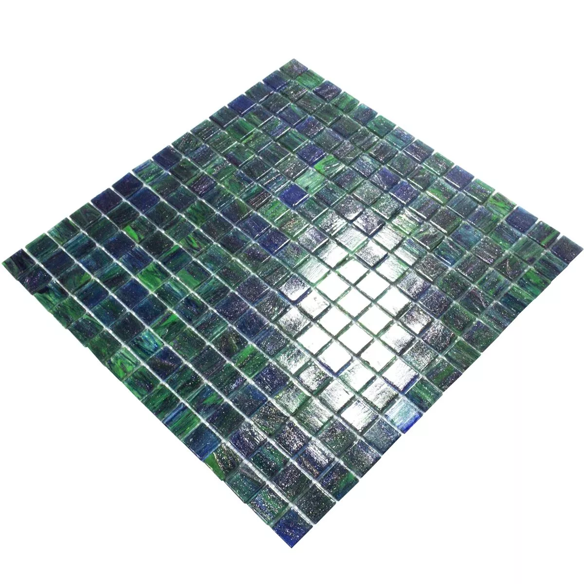 Campione Mosaico Di Vetro Piastrelle Catalina Blu Verde Mix