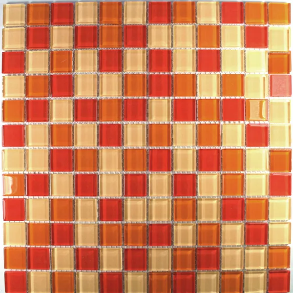 Mosaico Vetro Piastrella Valencia Rosso Arancione