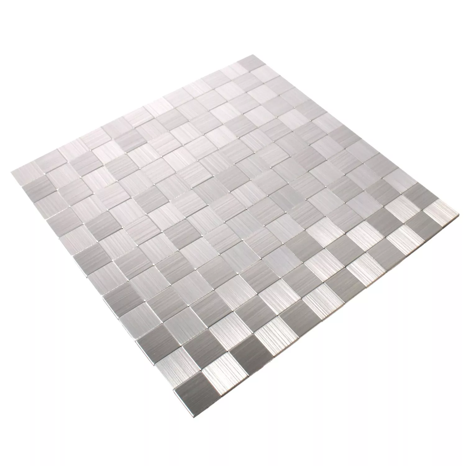 Muster von Mosaikfliesen Metall Selbstklebend Mikros Silber Quadrat 25