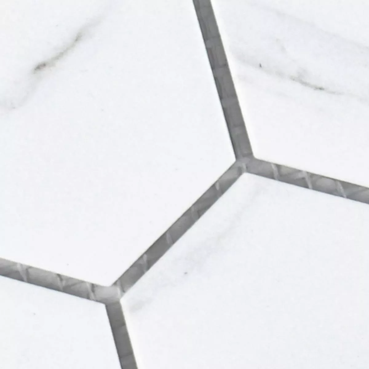 Échantillon Céramique Mosaïque Carrelage Zyrus Carrara Hexagone 