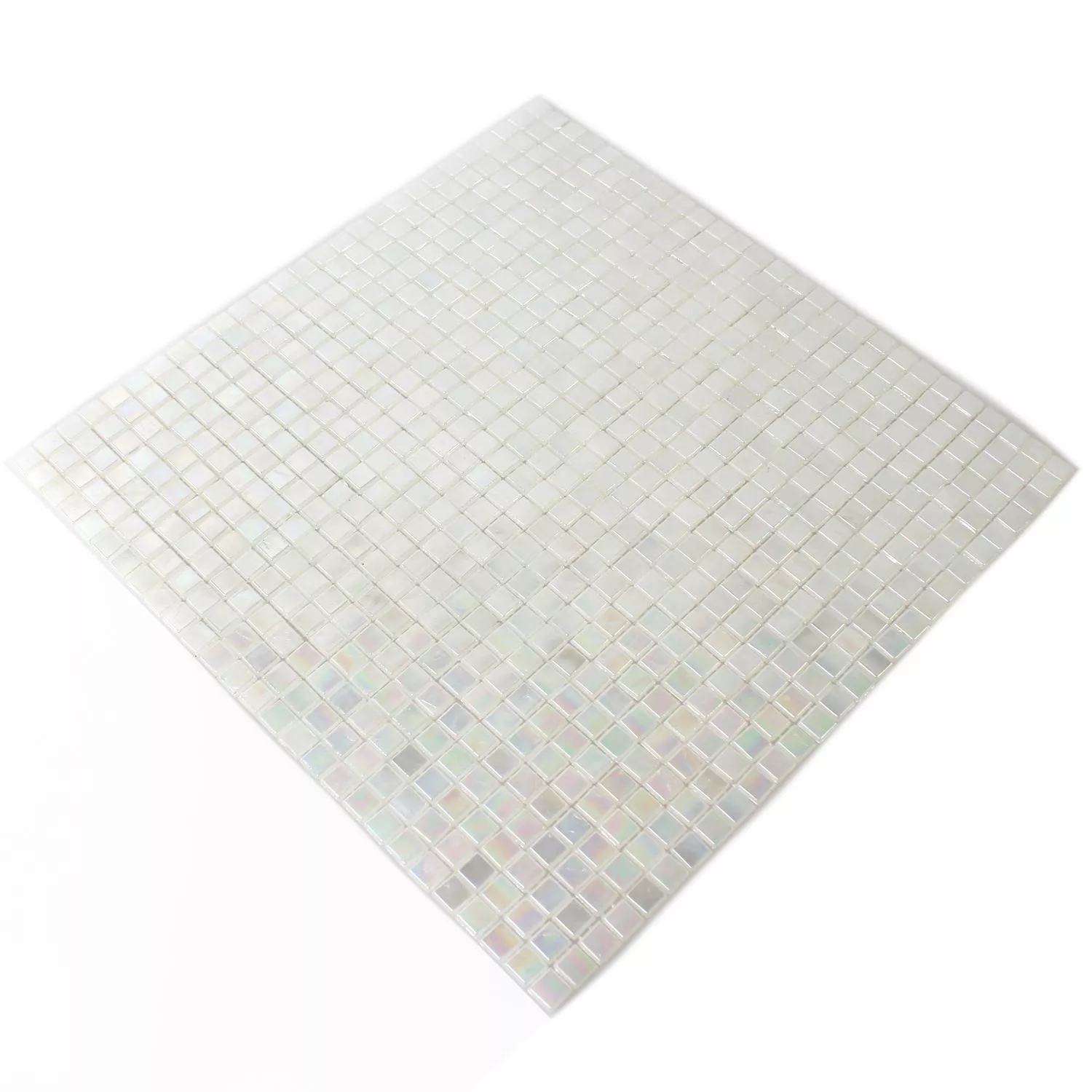 Mosaico Vetro Piastrella Madreperla Effetto Bianco Beige