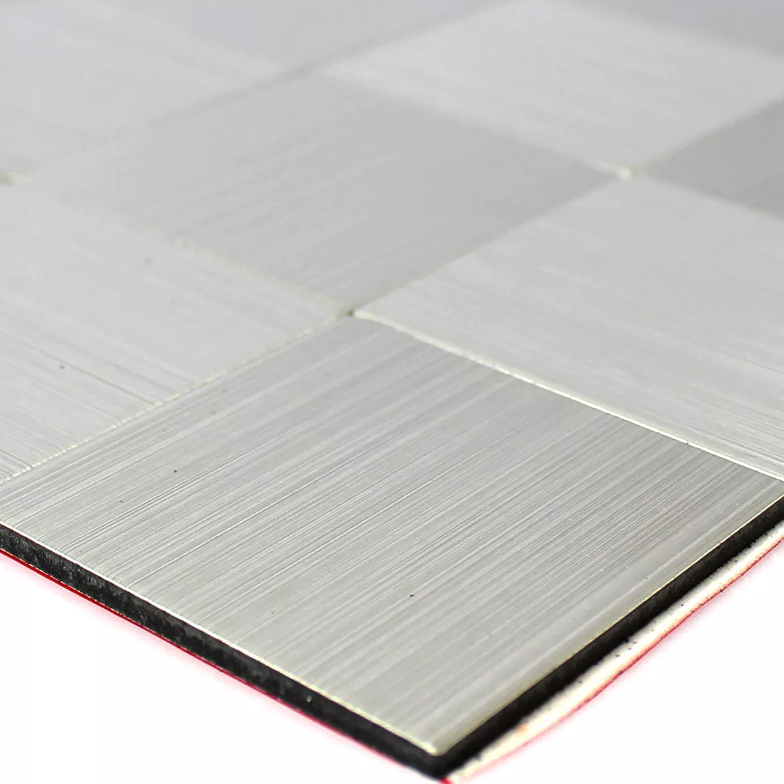 Metall Mosaik Fliesen Selbstklebend Mikros Silber Quadrat 50