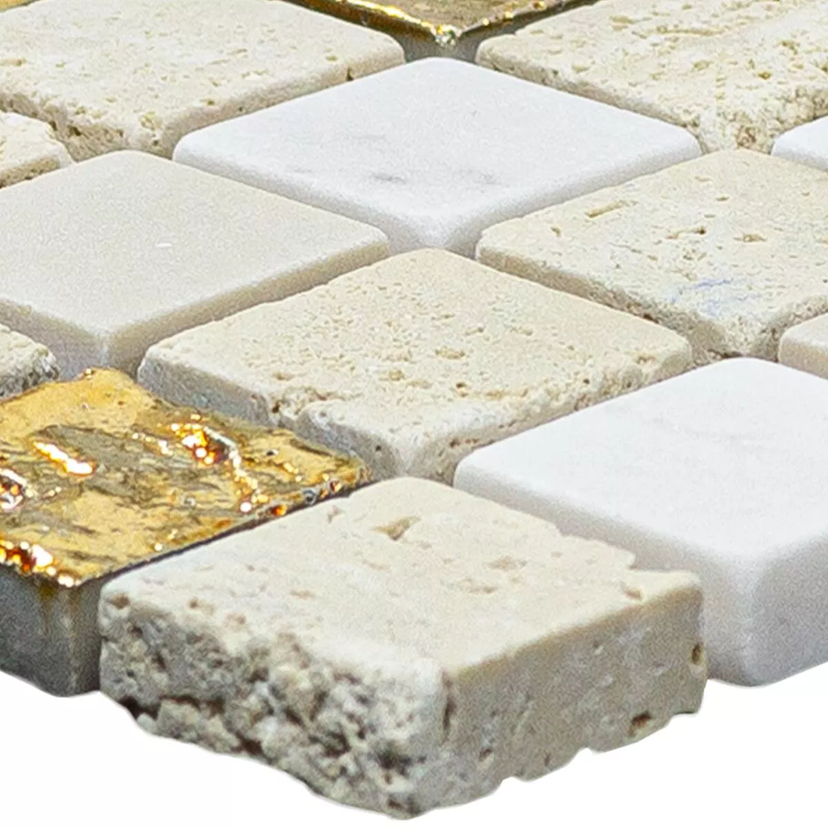 Campione Marmo Mosaico In Pietra Naturale Piastrelle Limonello Oro Crema