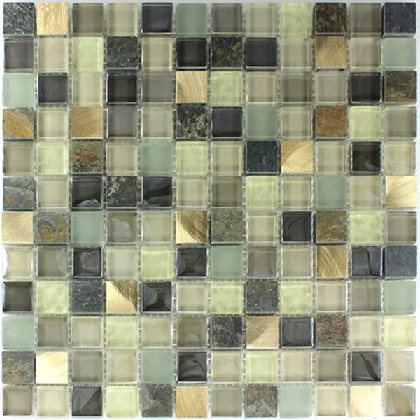 Alu-Mosaik Glasmosaik Naturstein Quarzit Mosaik Fliesen