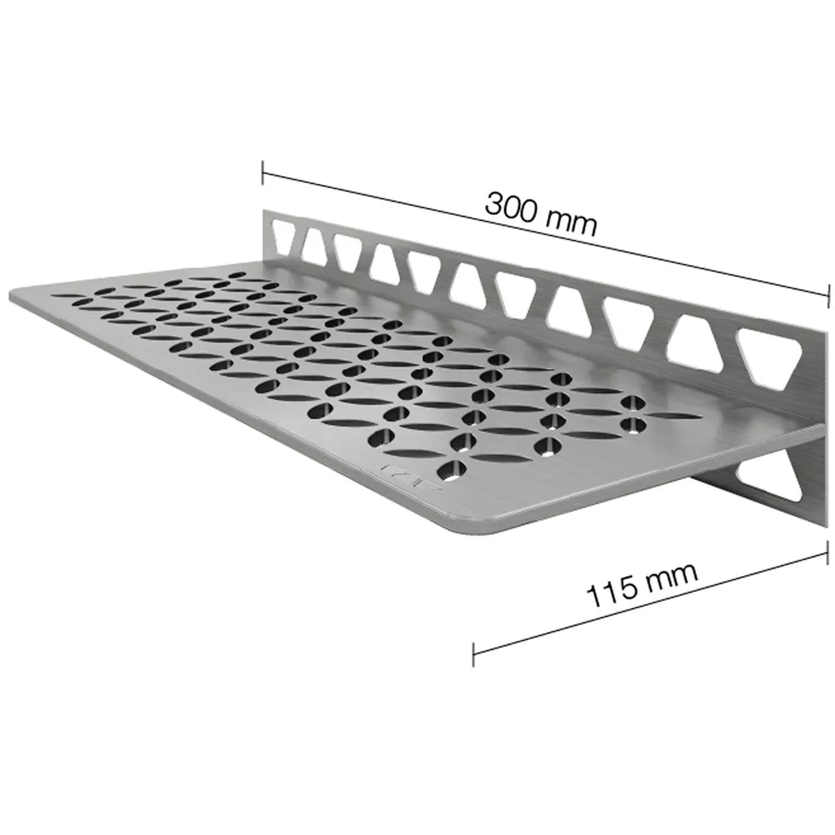 Mensola per doccia Mensola a muro Schlüter rettangolare 30x11,5 cm argento floreale