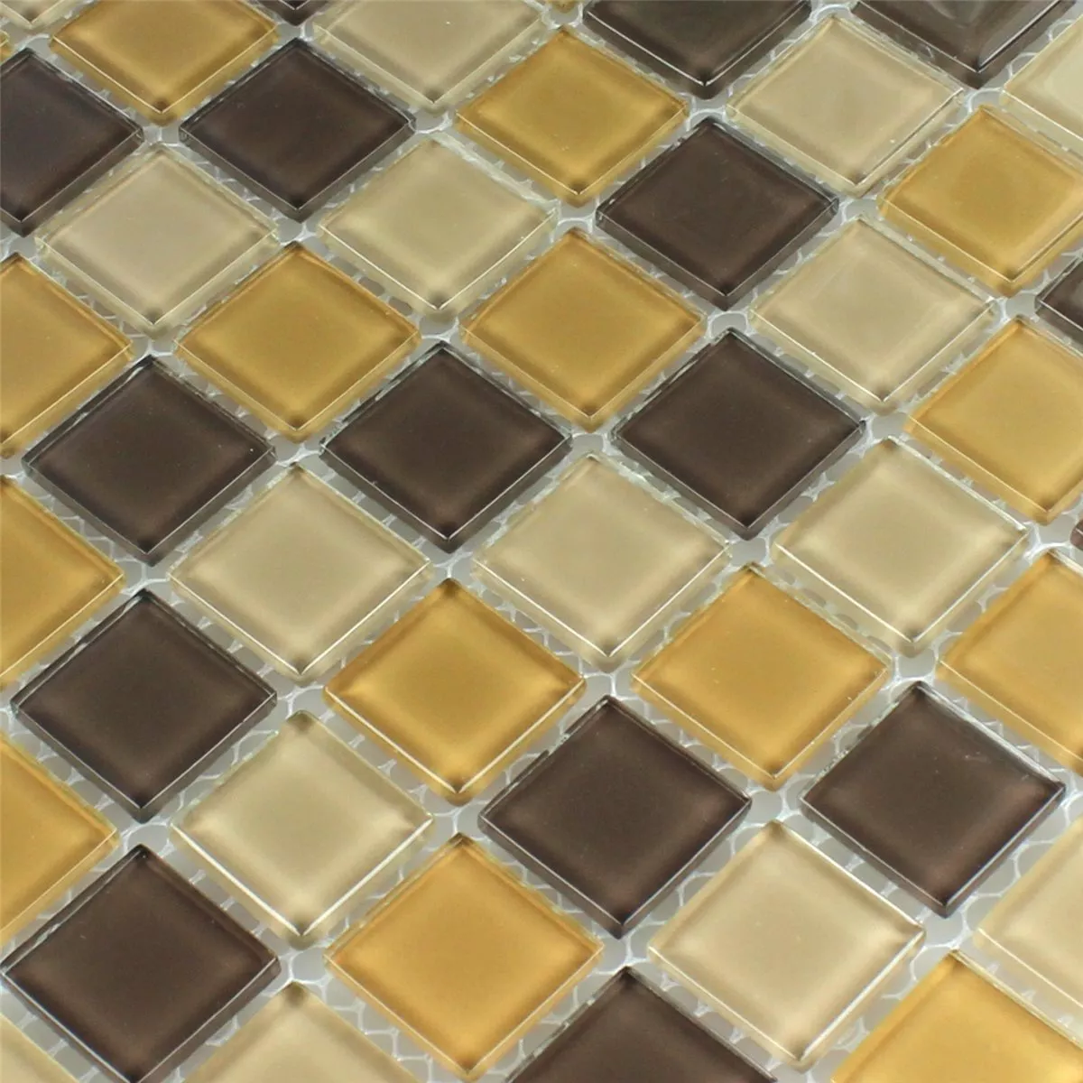 Muster von Glasmosaik Fliesen Braun Mix 