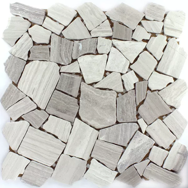 Muster von Mosaikfliesen Marmor Bruch Karamell Beige