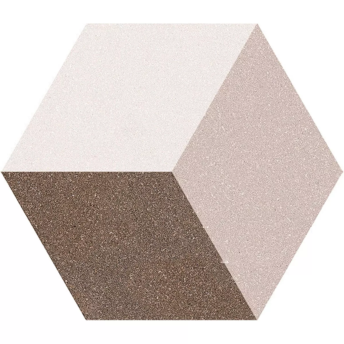 Grès Cérame Pleine Masse Carrelage Novalima Hexagone 3D Cubes Optique Décor 22,5 x 25,9cm