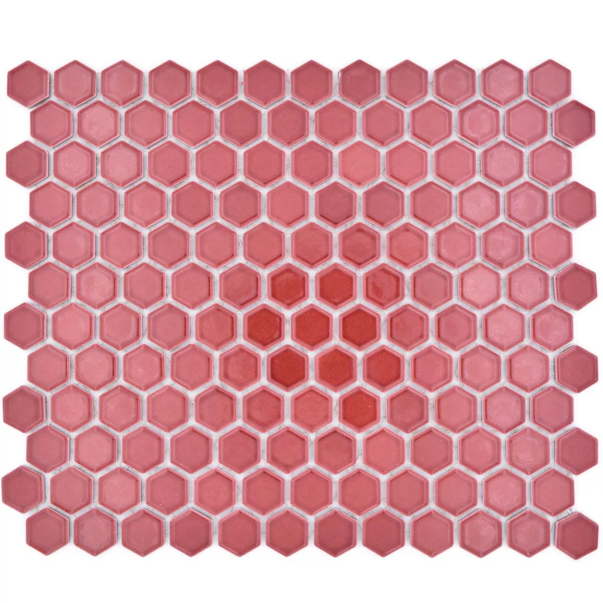 Keramikmosaik Salomon Hexagon Bordeaux Rot H23