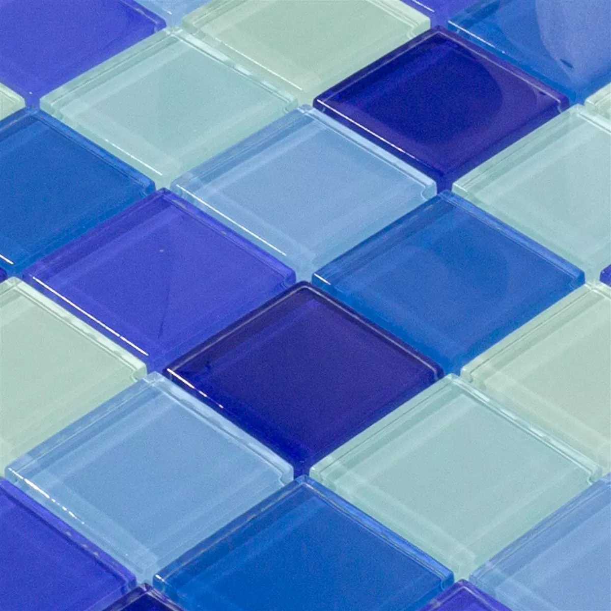 Glasmosaik Fliesen Glasgow Blau Mix