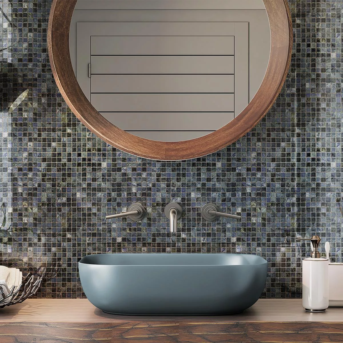 Ceramica Mosaico Piastrelle Elysium Marmo Ottica Blu 12