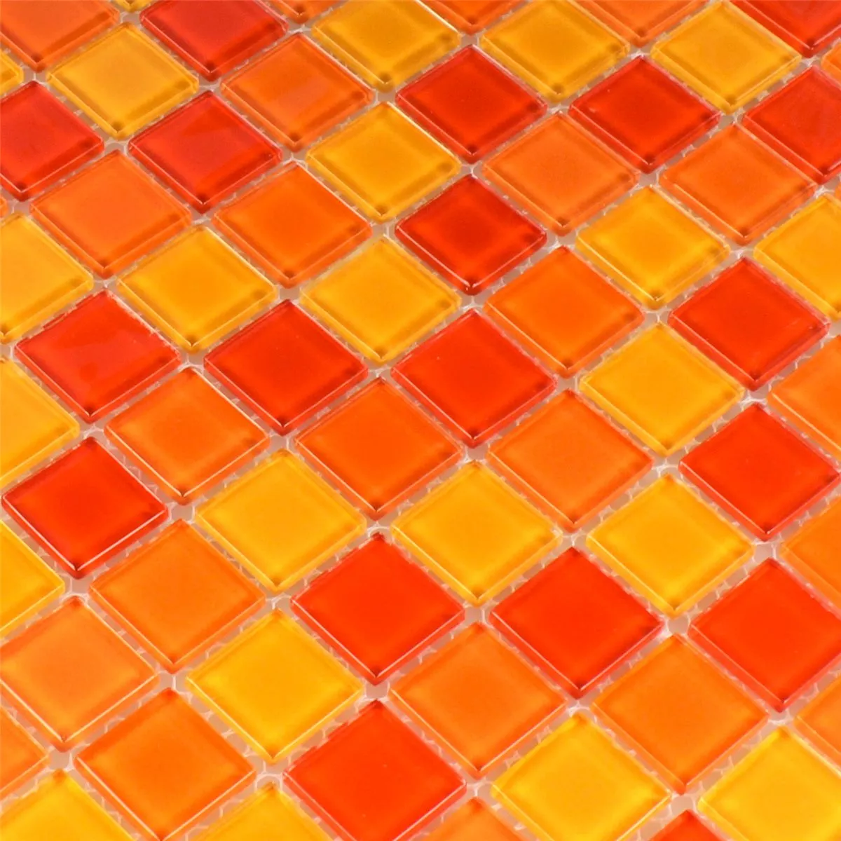 Campione Mosaico Vetro Rosso Arancione Giallo 