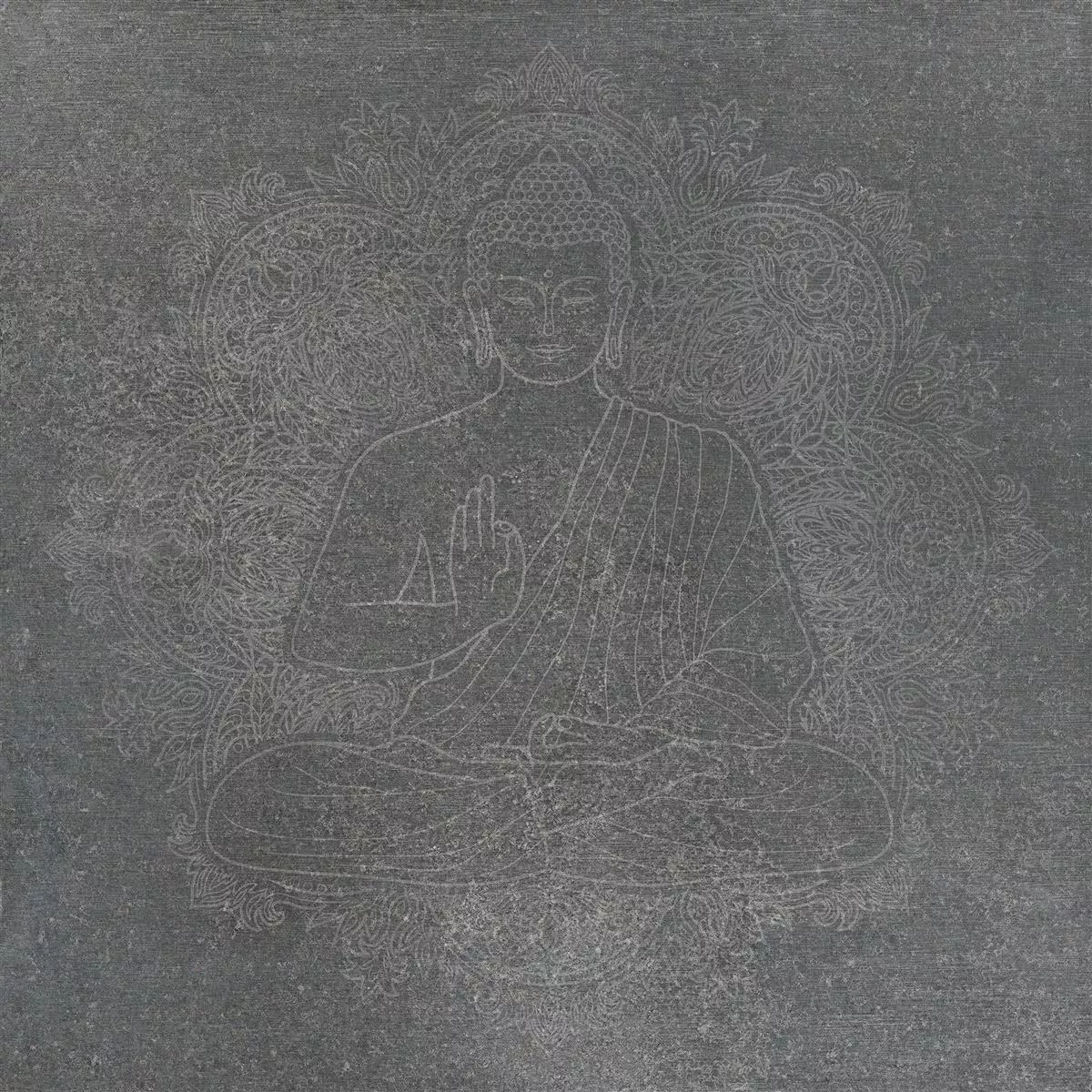 Bodenfliesen Steinoptik Horizon Anthrazit Dekor Buddha Bodenfliesen Steinoptik Horizon Anthrazit Dekor Buddha