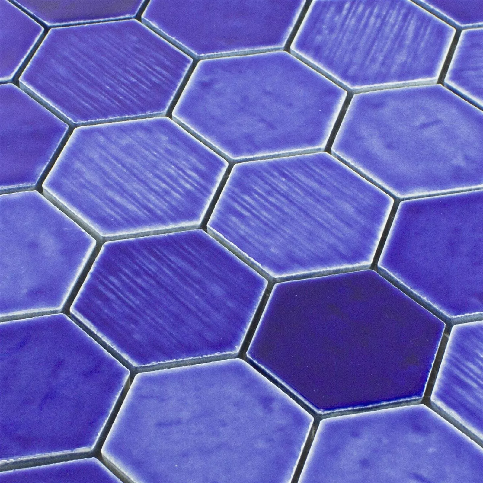 Ceramica Mosaico Roseburg Esagono Lucida Blu