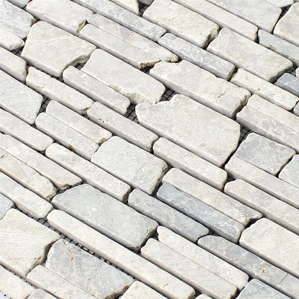 Mosaikfliesen Marmor Brick Uni Grey