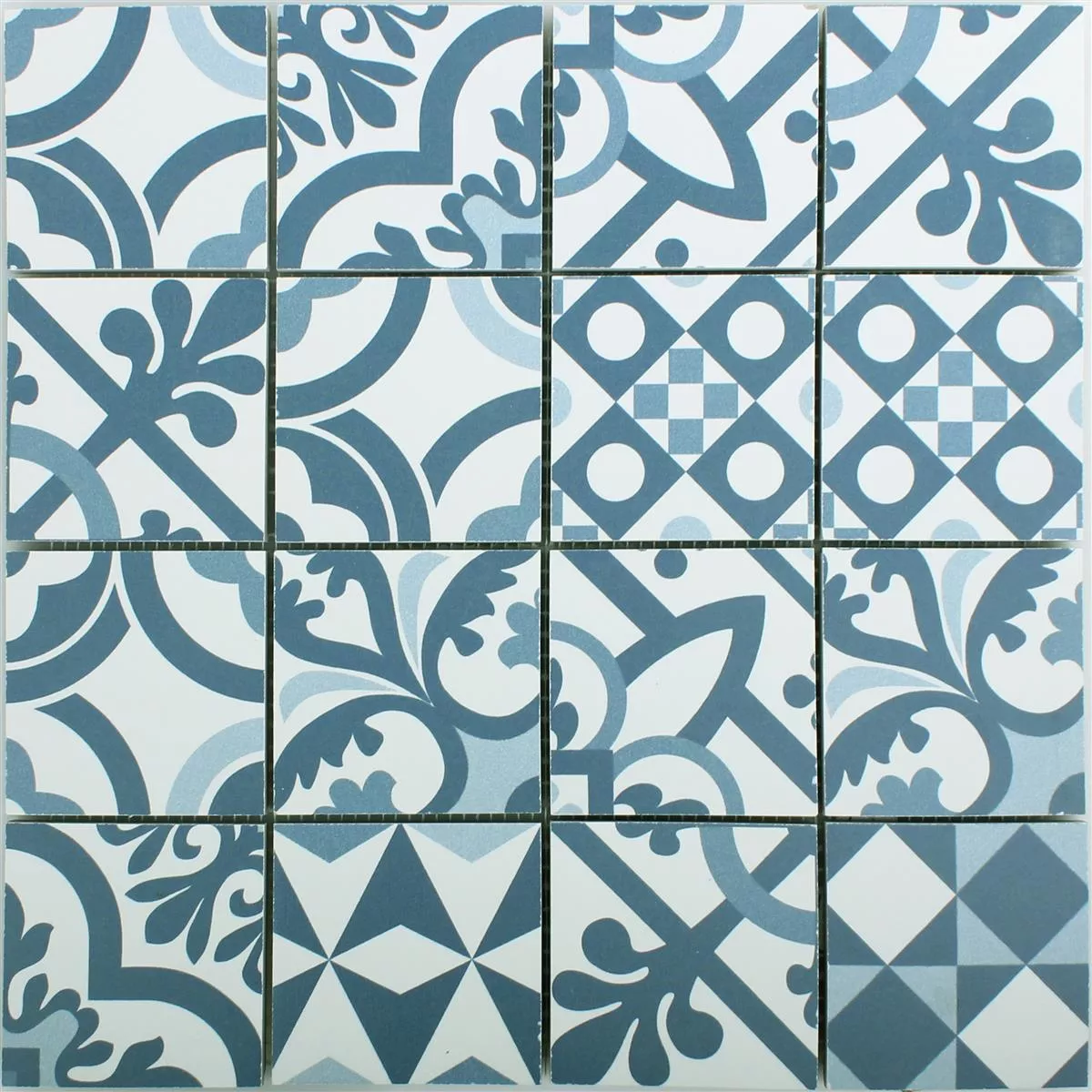 Muster von Keramikmosaik Retro Fliesen Utopia Blau R10/B