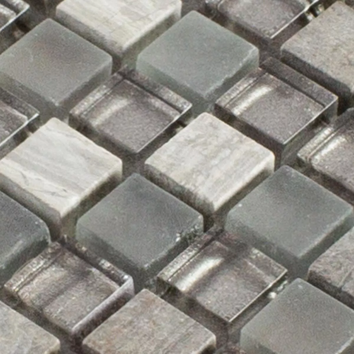 Muster von Glas Naturstein Mosaik Fliesen Hayrabey Grau
