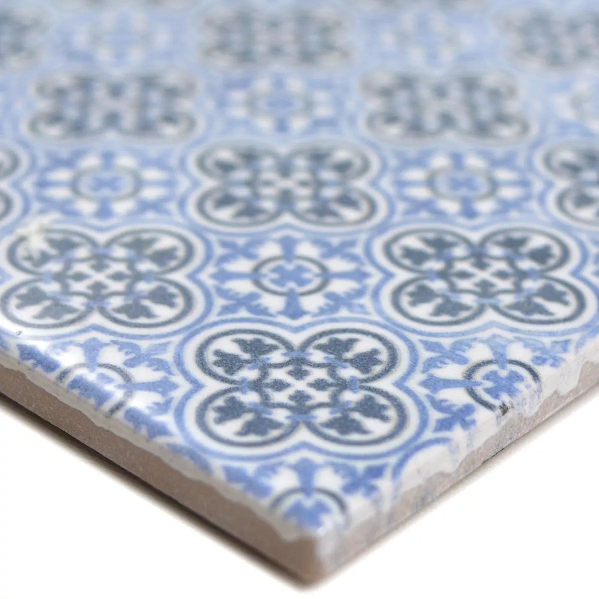 Campione Ceramica Mosaico Daymion Ottica Retrò Blu 