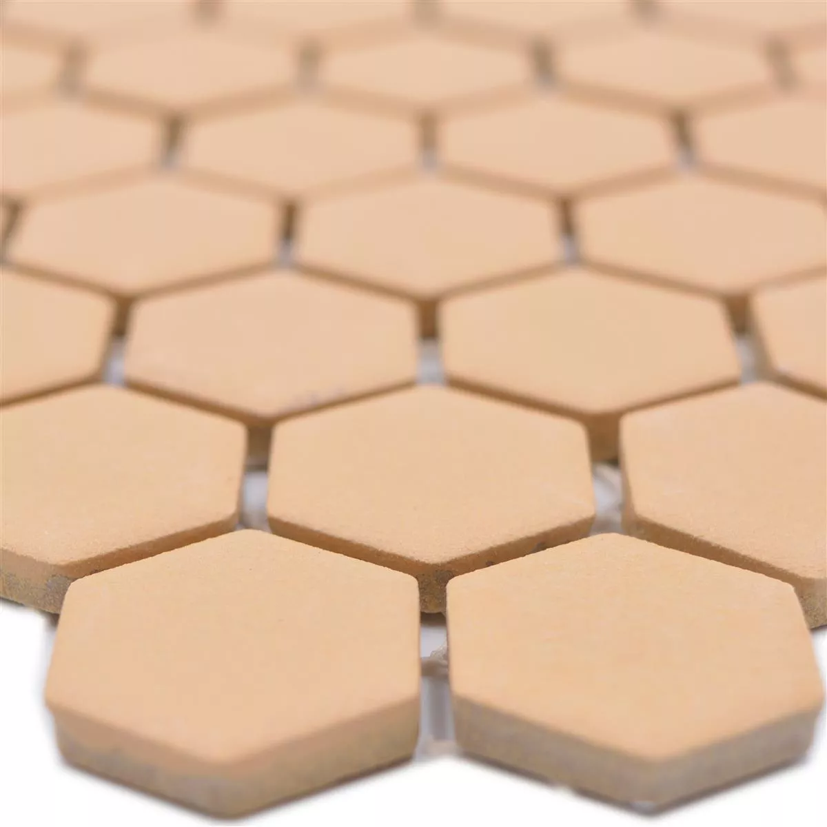 Keramikmosaik Bismarck R10B Hexagon Ocker Orange H23 Keramikmosaik Bismarck R10B Hexagon Ocker Orange H23