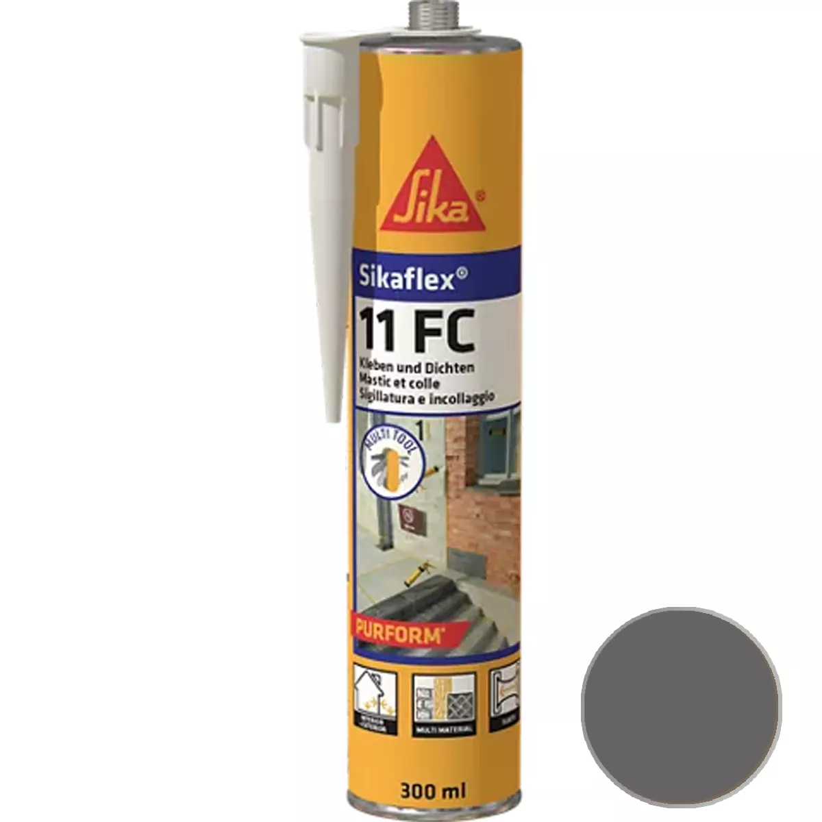 Elastischer Kleb- und Dichtstoff Sikaflex-11 FC Purform Betongrau 300 ml Elastischer Kleb- und Dichtstoff Sikaflex-11 FC Purform Betongrau 300 ml