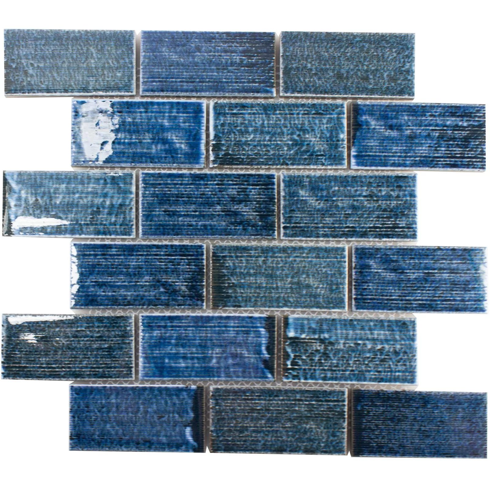 Muster von Keramik Mosaikfliese Bangor Glänzend Türkis Rechteck