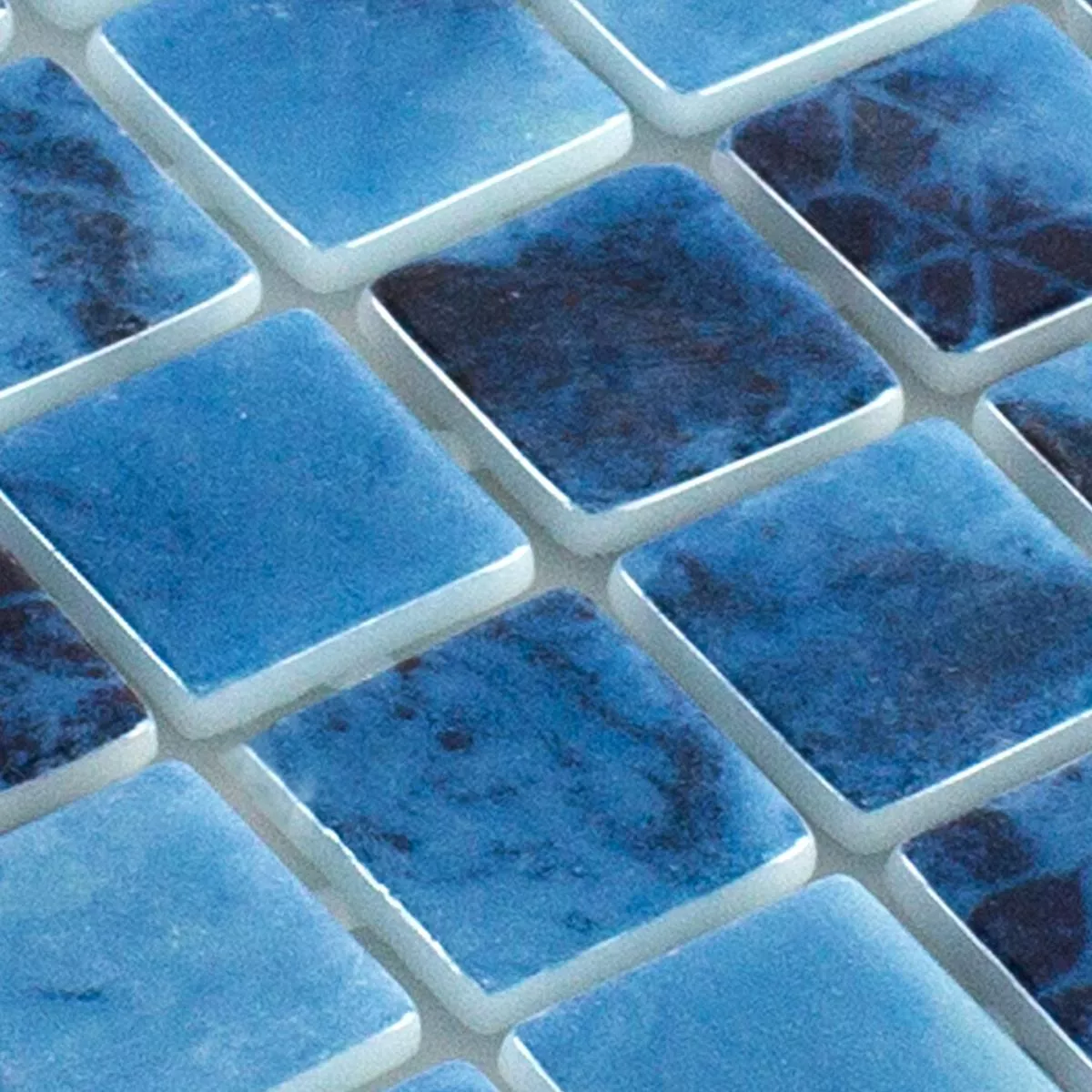 Échantillon Mosaïque verre pour piscine Baltic Bleu