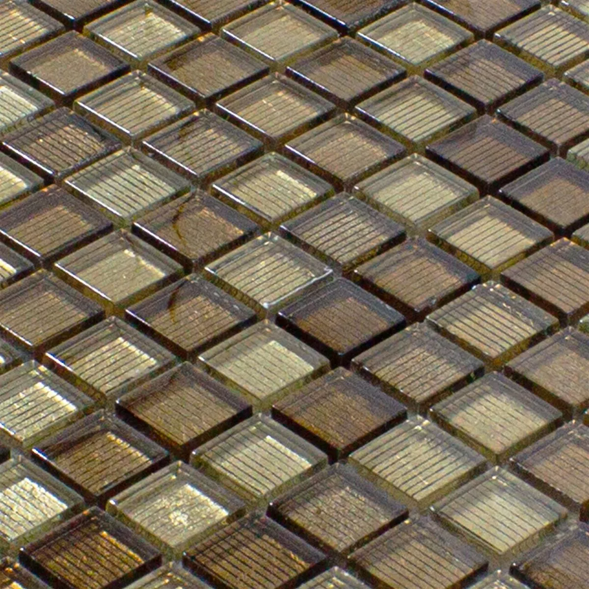Muster von Glasmosaik Fliesen Tyson Strukturiert Bronze