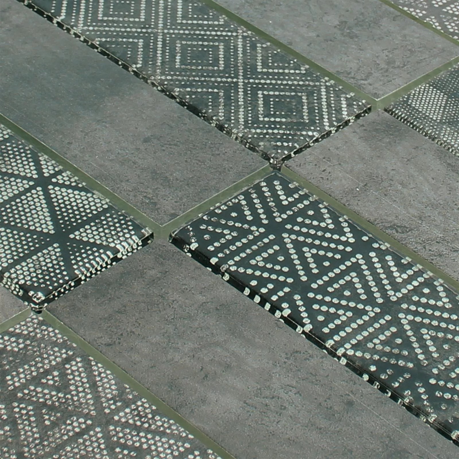 Mosaico Di Vetro Piastrelle Patras Antracite