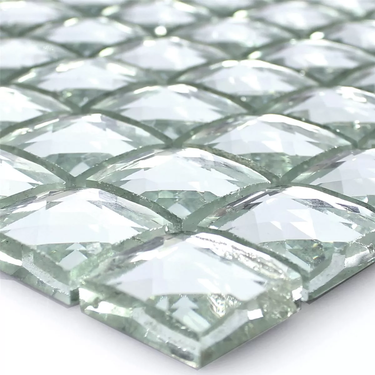 Muster von Glasmosaik Fliesen Brilliant Weiss