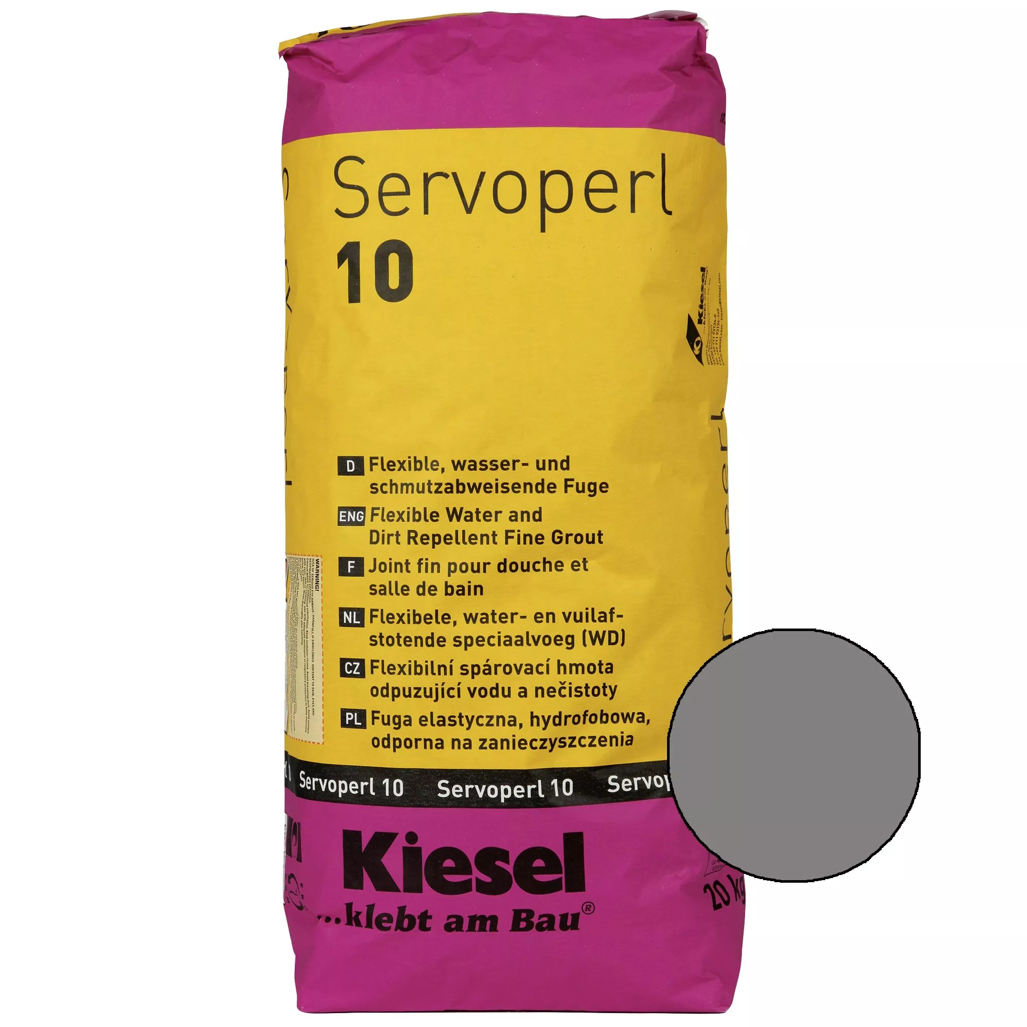 Kiesel Servoperl 10 - Flexible zementäre Fuge (20KG Mittelgrau)