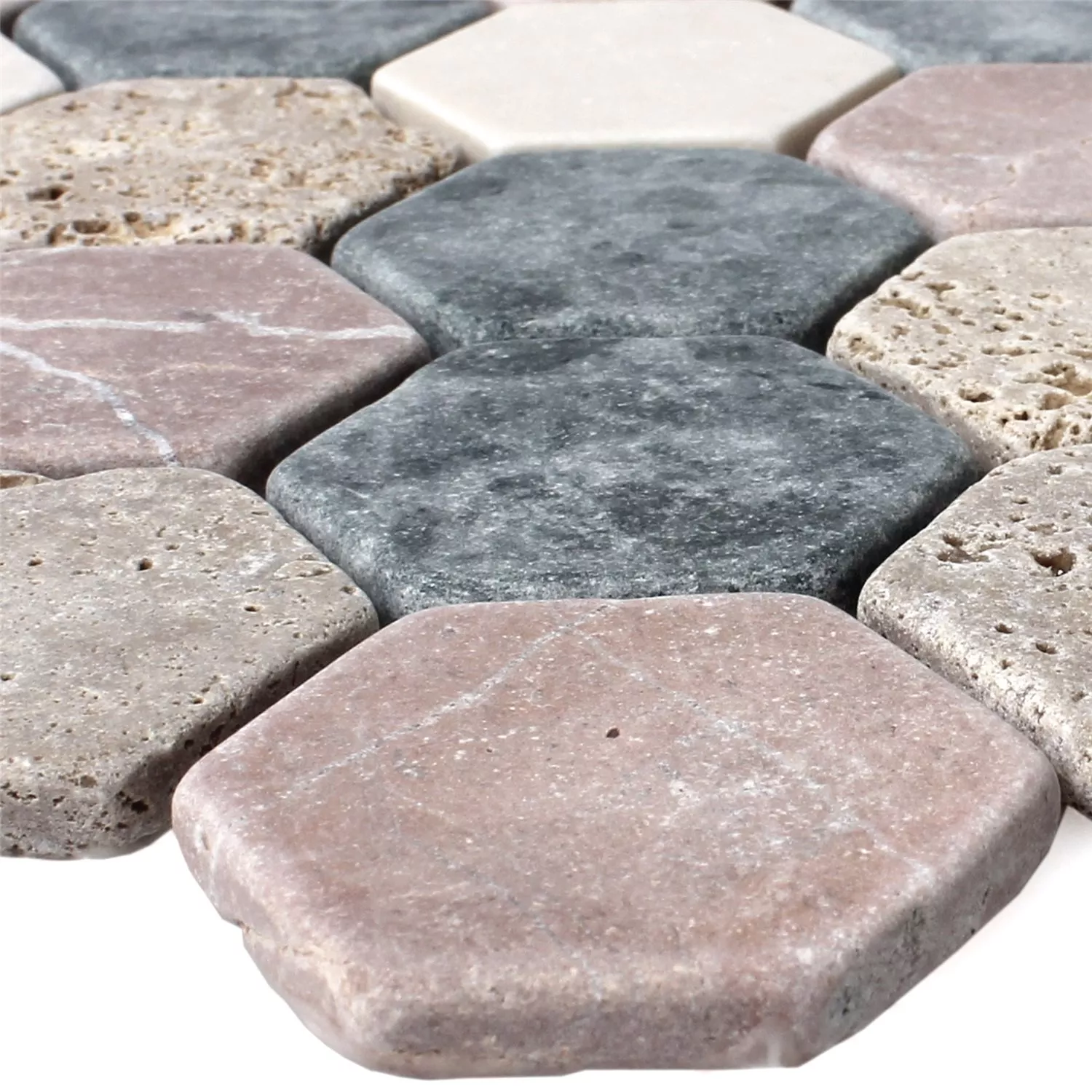 Mosaikfliesen Marmor Tarsus Hexagon Bunt Mosaikfliesen Marmor Tarsus Hexagon Bunt