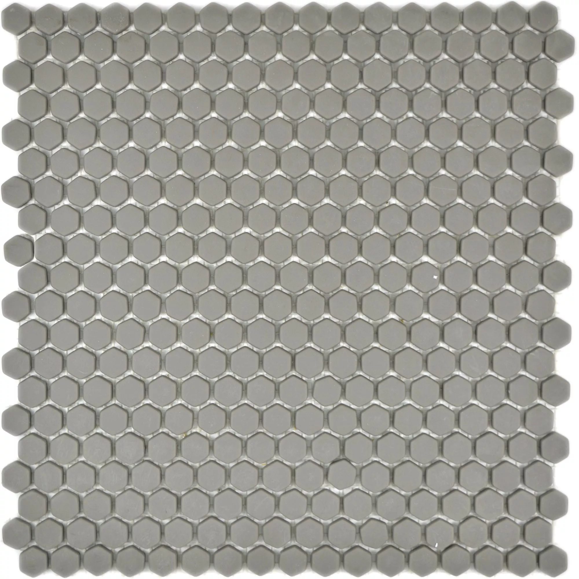 Glasmosaik Fliesen Kassandra Hexagon Grau Braun Matt