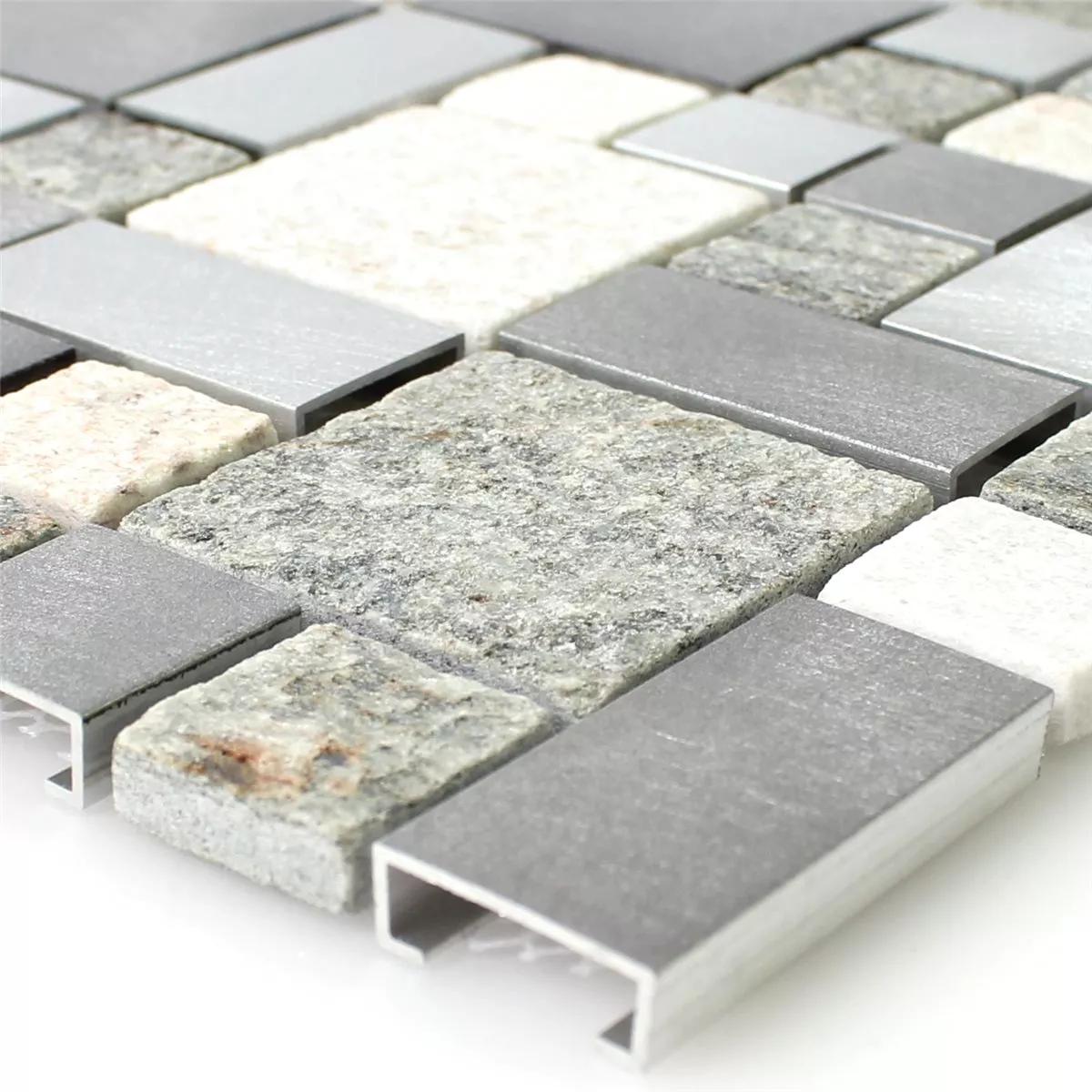 Naturstein Quarzit Aluminium Metall Mosaikfliesen Istanbul Silber Naturstein Quarzit Aluminium Metall Mosaikfliesen Istanbul Silber