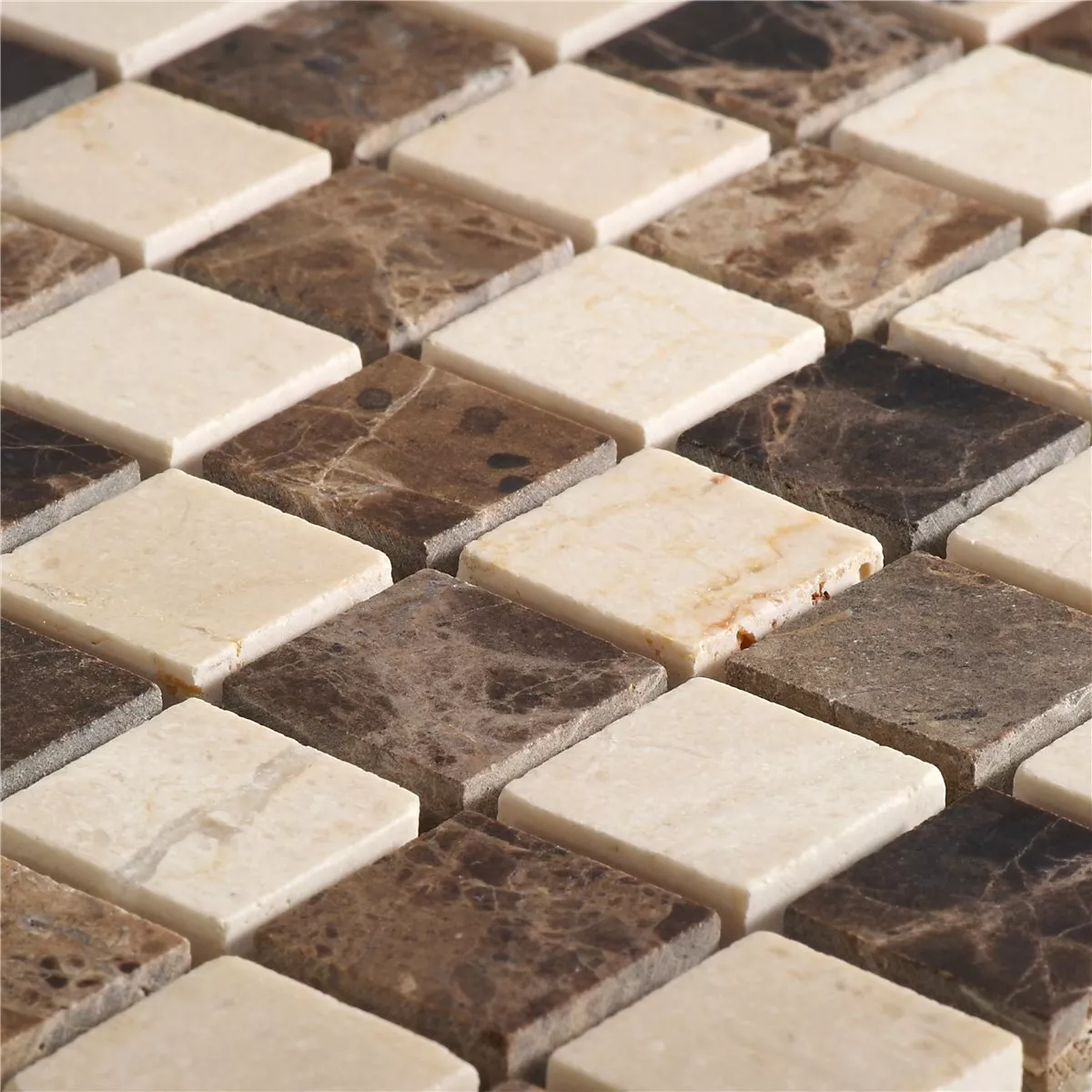 Campione Mosaico Marmo Pietra Naturale Beige Marrone Mix