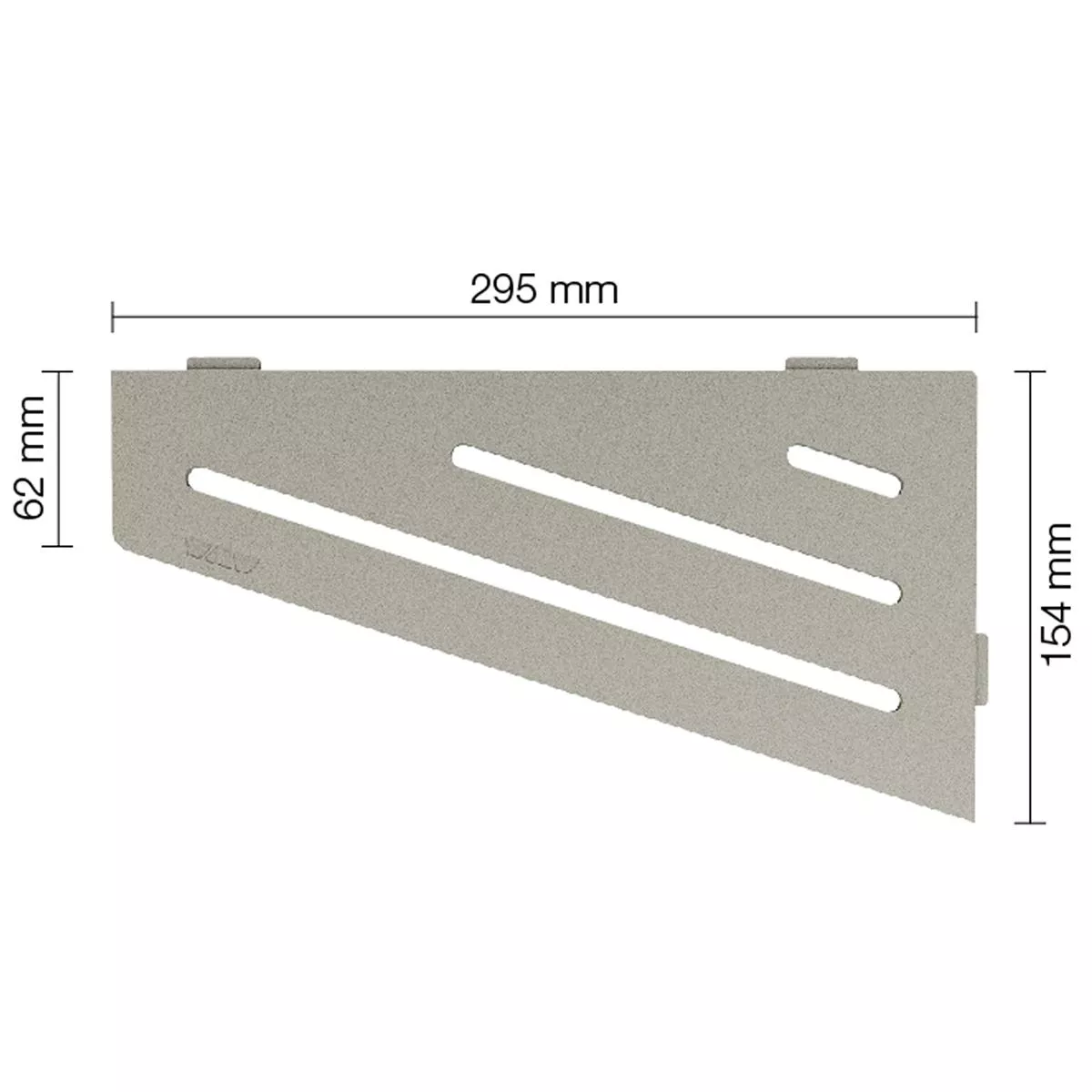 Mensola a muro Mensola per doccia Schlüter quadrata 15,4x29,5 cm grigio onda