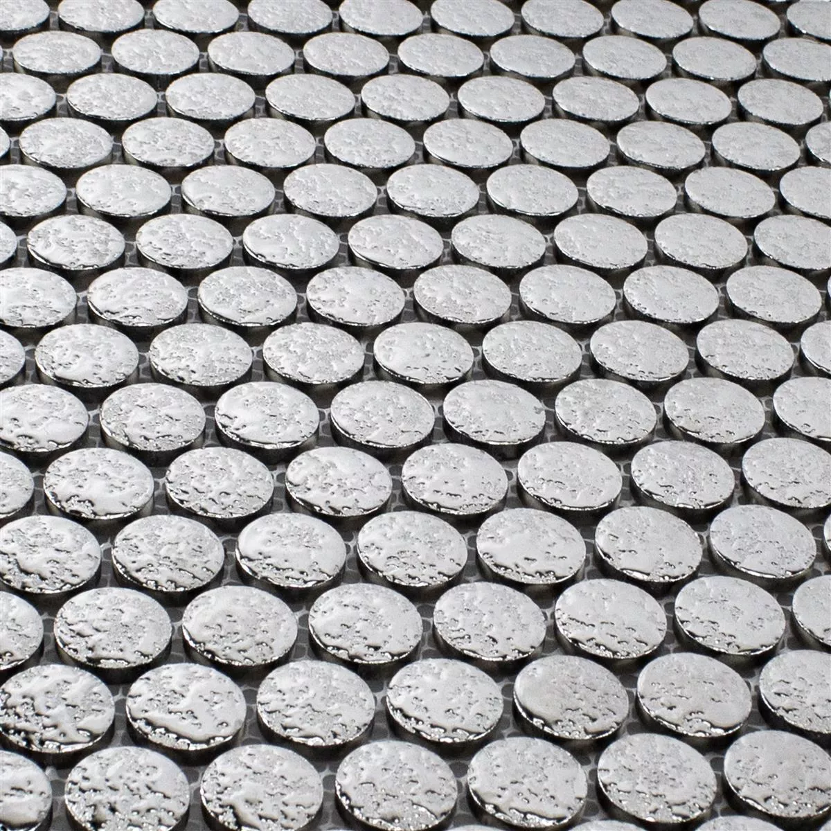 Échantillon Céramique Bouton Effet Mosaïque Carrelage Meneksche Argent