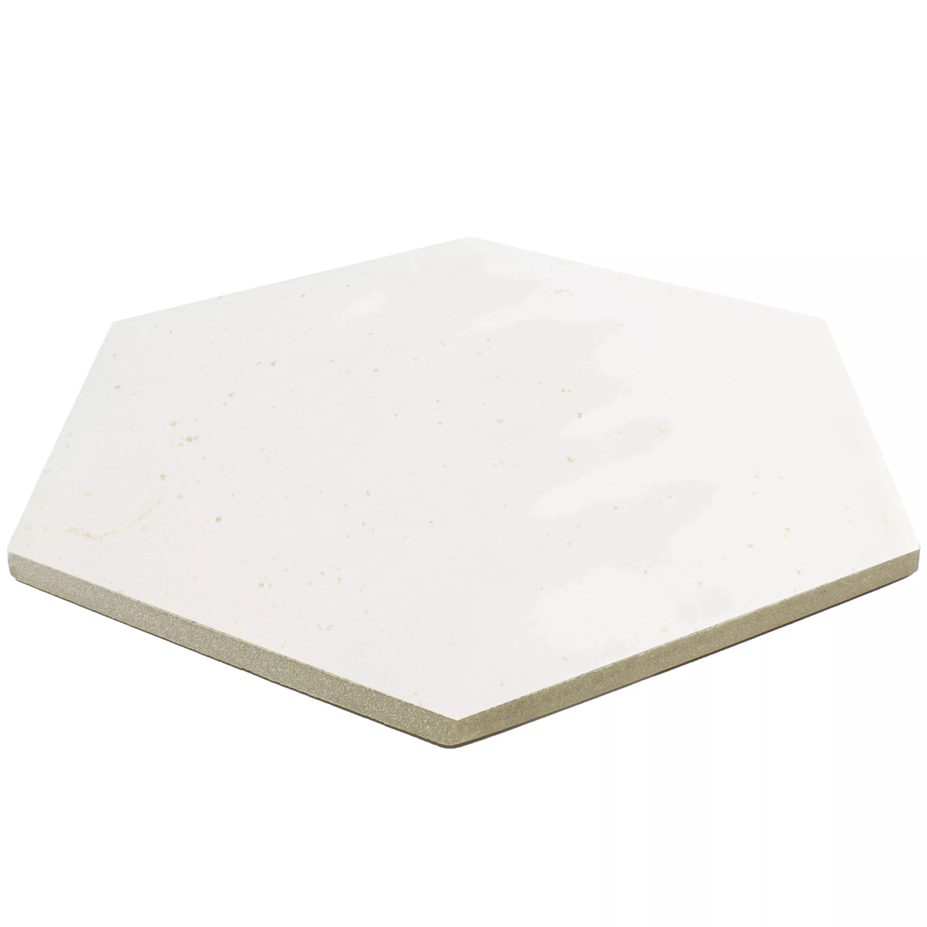 Échantillon Carrelage Mural Arosa Brillant Ondulé Hexagone Blanc 17,3x15cm