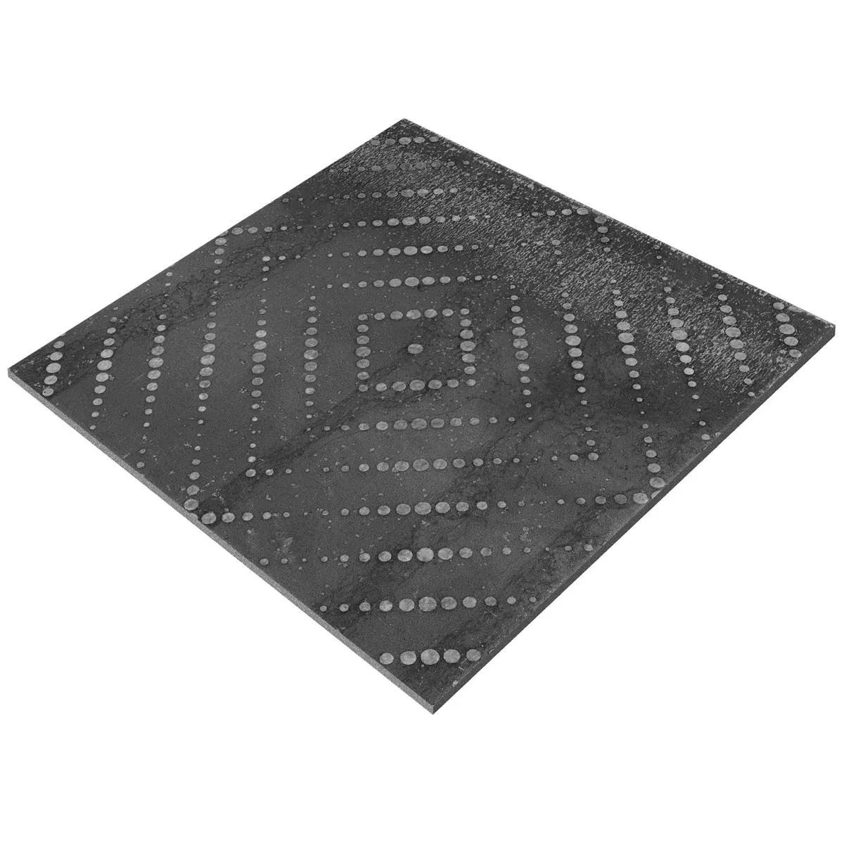 Muster von Bodenfliesen Chicago Metalloptik Anthrazit R9 - 18,5x18,5cm Pattern 3